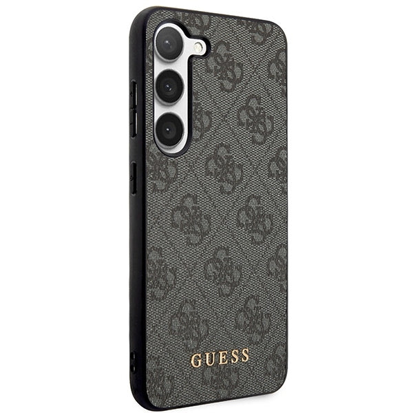 Guess GUHCS23SG4GFGR S23 S911 Grey hardcase 4G Metal Gold Logo