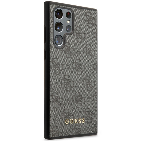 Guess GUHCS23LG4GFGR S23 Ultra S918 Grey hardcase 4G Metal Gold Logo