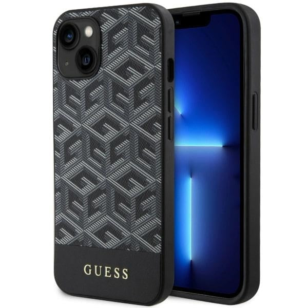 GUESS GUHMP14SHGCFSEK iPhone 14 / 15 / 13 black hardcase GCube Stripes MagSafe