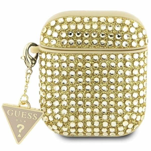 Guess GUA2HDGTPD AirPods 1/2 cover Gold Rhinestone Triangle Charm