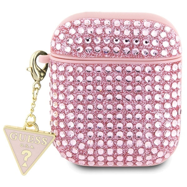 Guess GUA2HDGTPP AirPods 1/2 cover Pink Rhinestone Triangle Charm