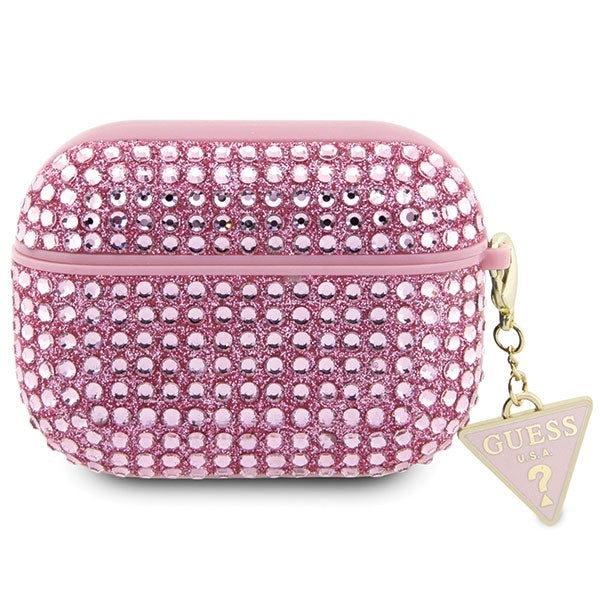 Guess GUAP3HDGTPP AirPods Pro 3 cover pink Rhinestone Triangle Charm