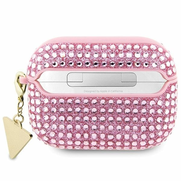 Guess GUAP3HDGTPP AirPods Pro 3 cover pink Rhinestone Triangle Charm