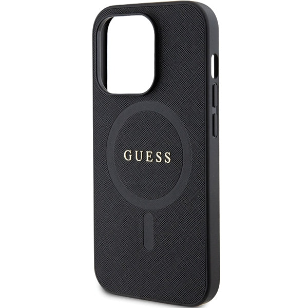 Guess GUHMP14XPSAHMCK iPhone 14 Pro black hardcase Saffiano MagSafe