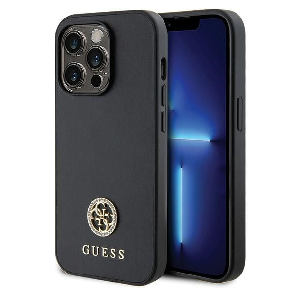 Guess GUHCP13XPS4DGPK iPhone 13 Pro Max black hardcase Strass Metal Logo