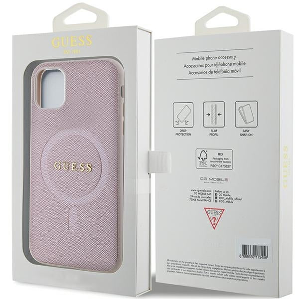 Guess GUHMN61PSAHMCP iPhone 11 / Xr pink hardcase Saffiano MagSafe