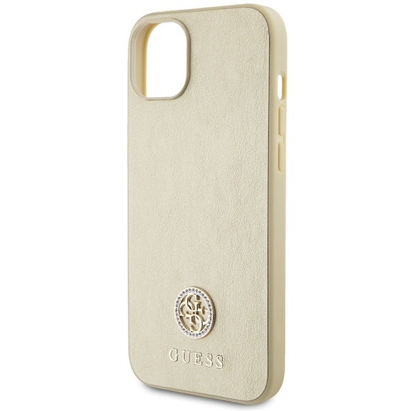 Guess GUHCP15SPS4DGPD iPhone 15 / 14 / 13 Gold hardcase Strass Metal Logo