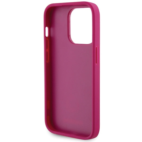 Guess GUHCP15XPS4DGPP iPhone 15 Pro Max Pink hardcase Strass Metal Logo