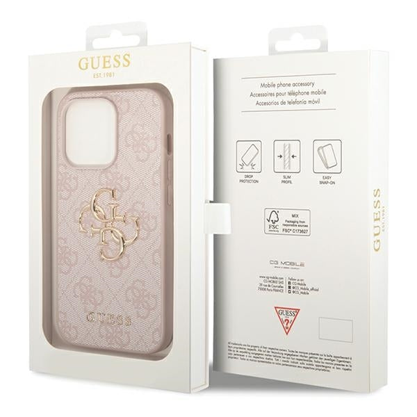 Guess GUHCP15X4GMGPI iPhone 15 Pro Max Pink hardcase 4G Big Metal Logo