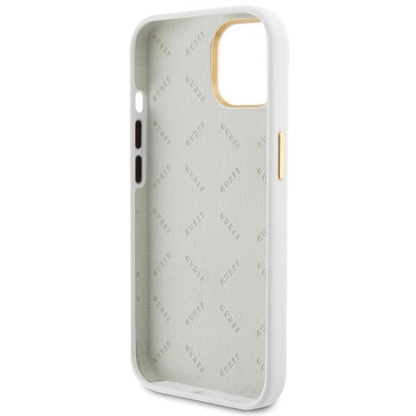 Guess GUHCP15SM4DGPH iPhone 15 / 14 / 13 white hardcase Silicone Logo Strass 4G