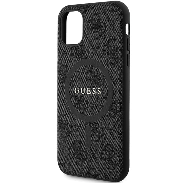 Guess GUHMN61G4GFRK iPhone 11/ Xr black hardcase 4G Collection Leather Metal Logo MagSafe