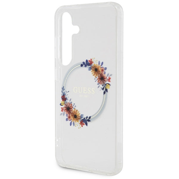 Guess S24 S921 transparent hardcase IML Flowers Wreath MagSafe
