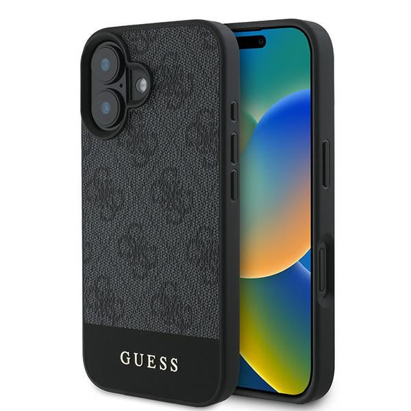 Guess GUHCP16MG4GLGR iPhone 16 Plus Grey hardcase 4G Bottom Stripe