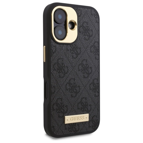 Guess GUHMP16SU4GPRK iPhone 16 black hardcase 4G Logo Plate MagSafe