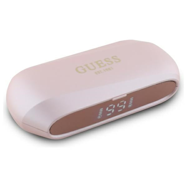 Guess Bluetooth earphones GUTWSC2MCDSP TWS + docking station Pink Elongated Metalic Printed Logo