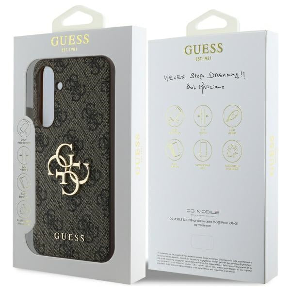 Guess GUHCS25FE4GMGBR S25 FE Brown hardcase 4G Big Metal Logo