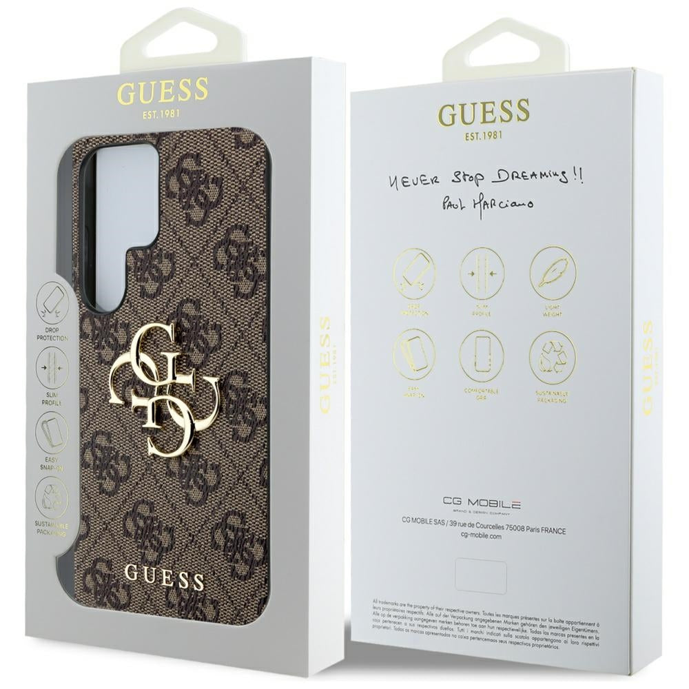 Guess GUHCS25L4GMGBR Galaxy S25 Ultra Brown hardcase 4G Big Metal Logo