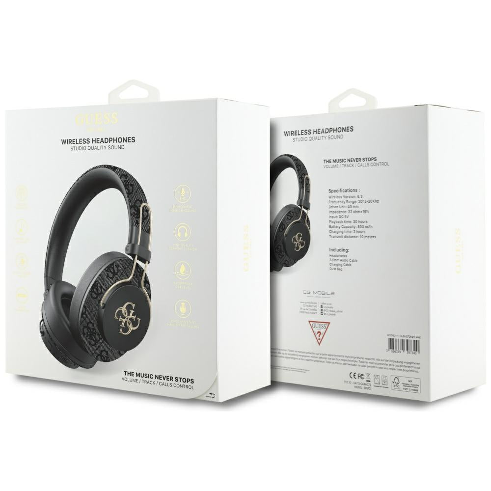 Guess Headphones Guess Bluetooth ENC Metal 4G Logo black