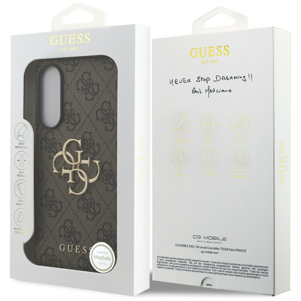 Guess GUHCS25E4GMGBR Galaxy S25 Edge Brown hardcase Big 4G Logo Classic