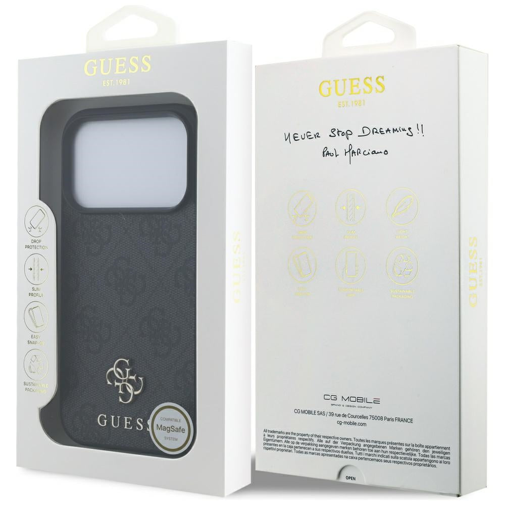 Guess GUHMP17LP4SM4MK 4G Small 4G and Classic MagSafe case for iPhone 17 Pro Black