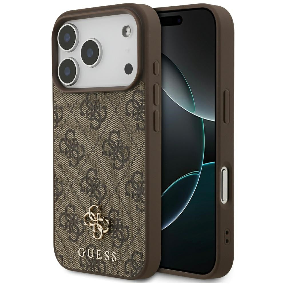 Guess GUHMP17XP4SM4MW 4G Small 4G and Classic MagSafe case for iPhone 17 Pro max Brown
