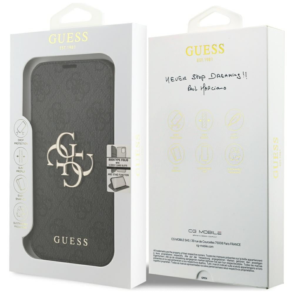 Guess GUBKP17X4GMGGR Bookcase 4G Metal Logo for iPhone 17 Pro Max Black
