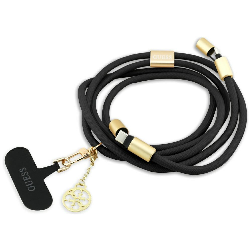 Guess CBDY 4G Charm with USB-C/USB-C 150cm Cable black