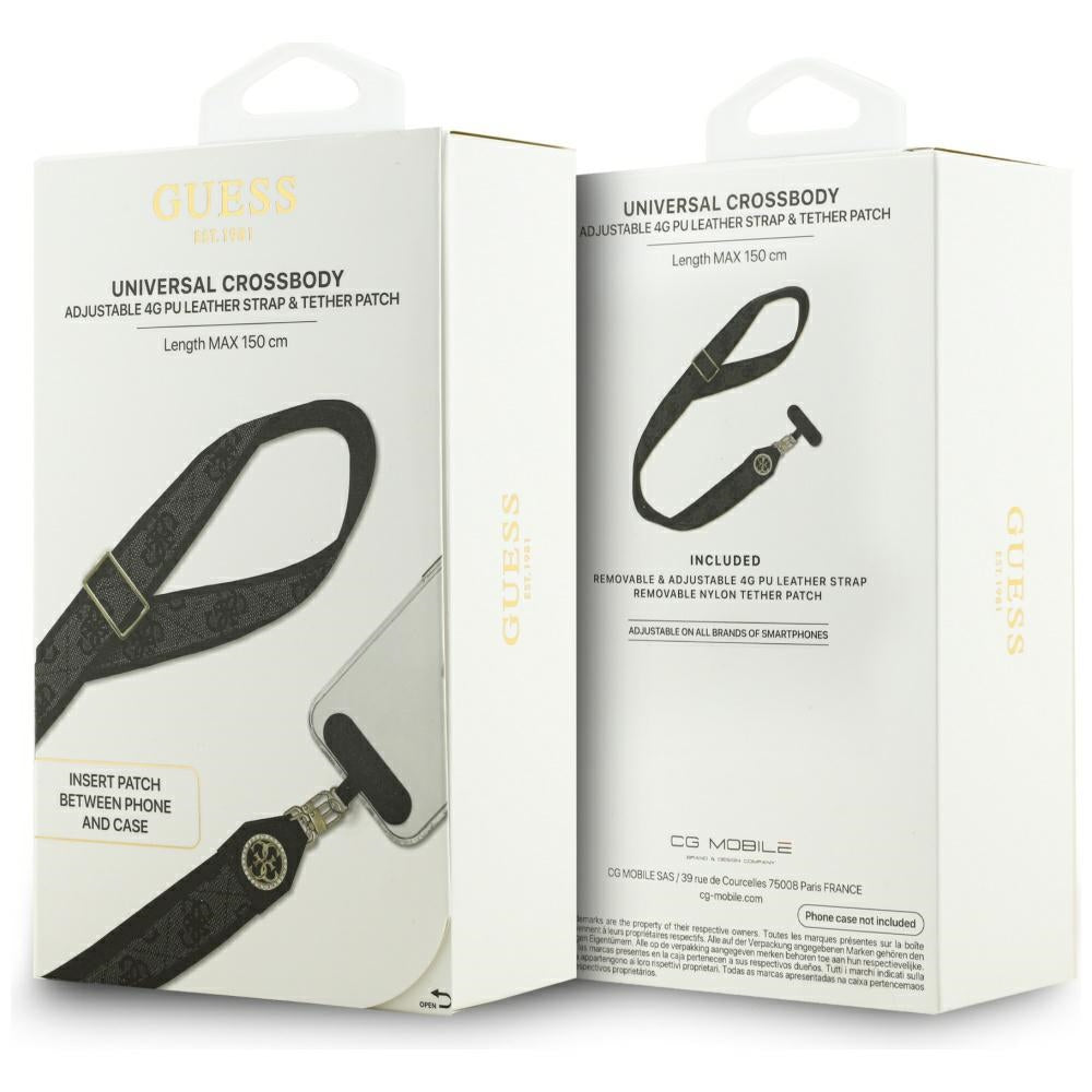 Guess Universal lanyard Guess CBDY 4G Tether Patch Strass Metal Logo black