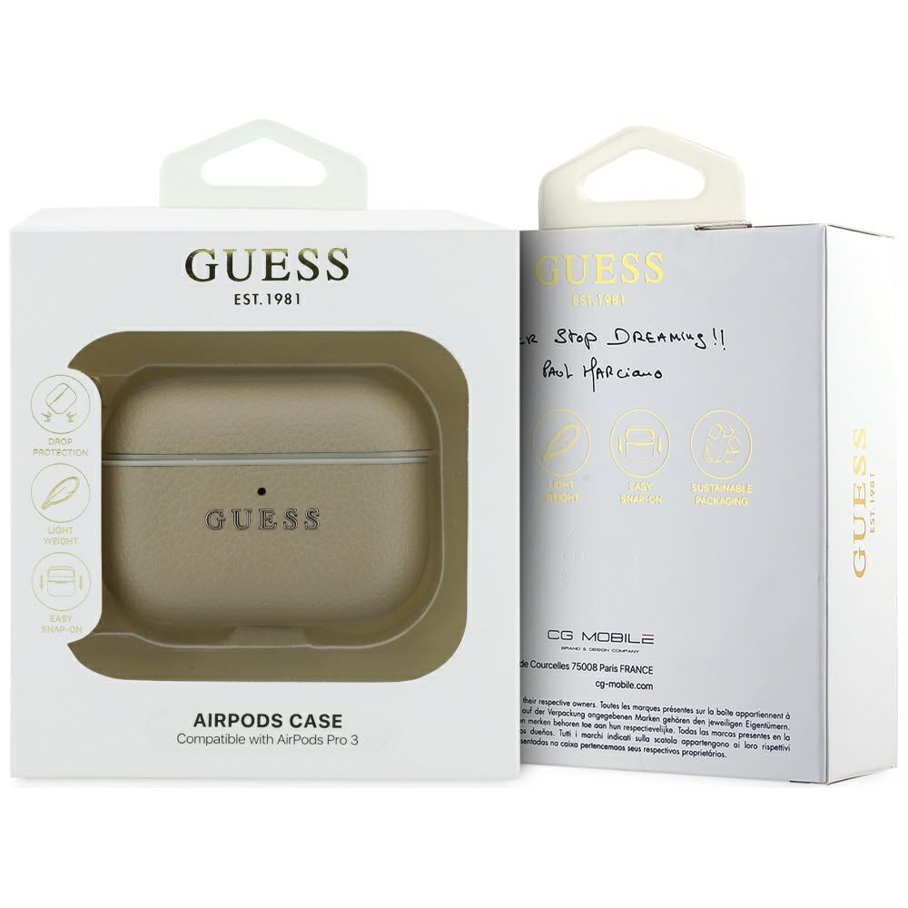 Guess Grained Classic Logo Hook for AirPods Pro 3 Gold