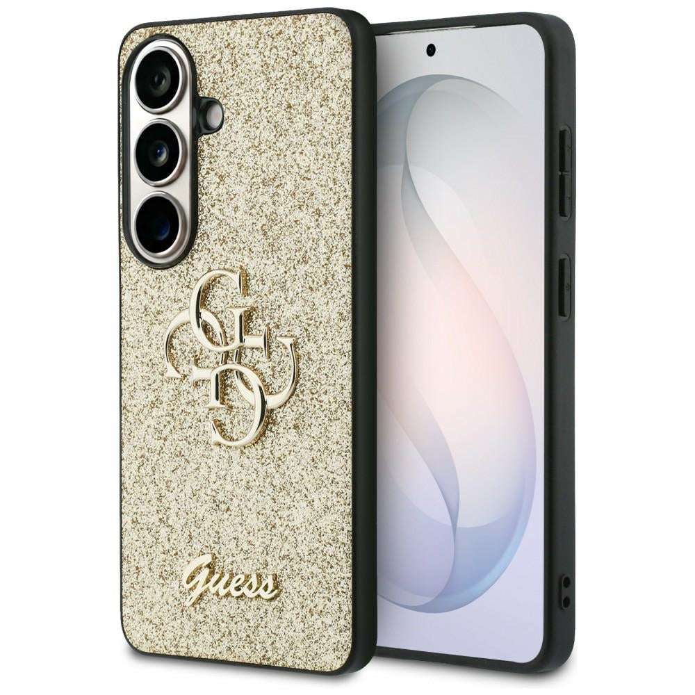 Guess GUHCS26SHG4SGD Case Fixed Glitter Big 4G Metal Logo for Samsung Galaxy S26 Gold
