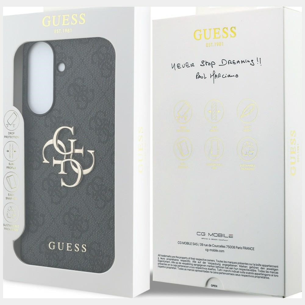 Guess GUHCSA574GMGGR Leather 4G Metal Logo for Samsung Galaxy A57 5G black