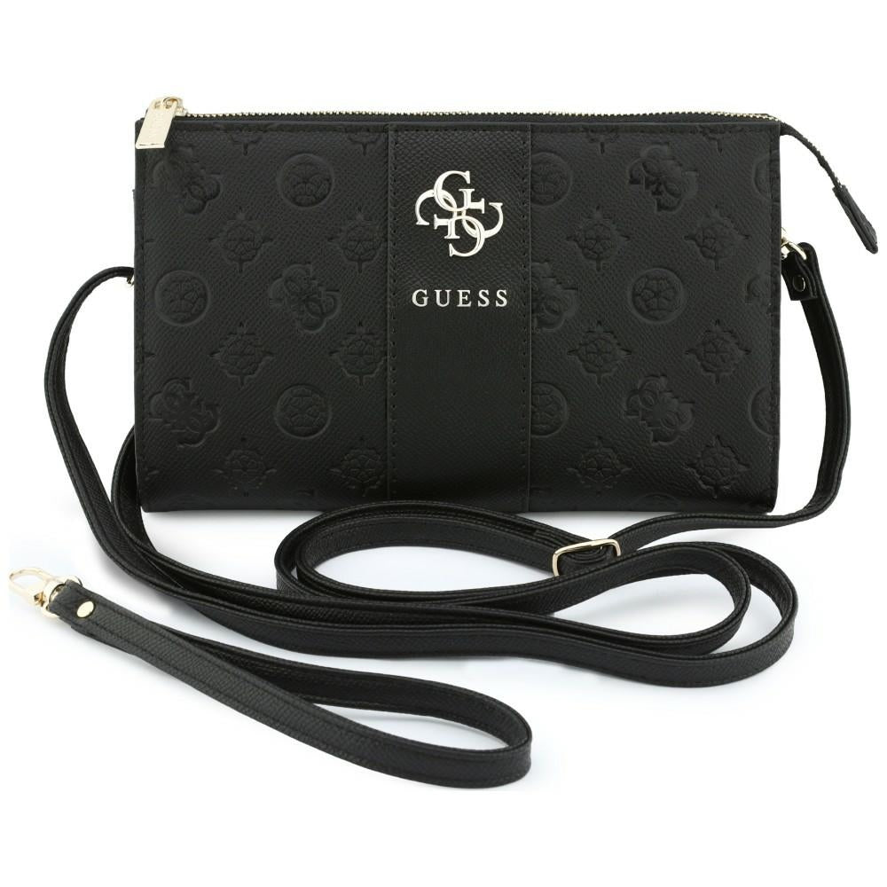 Guess Peony 4G Classic Logos Stripe - Clutch Phone Bag Black