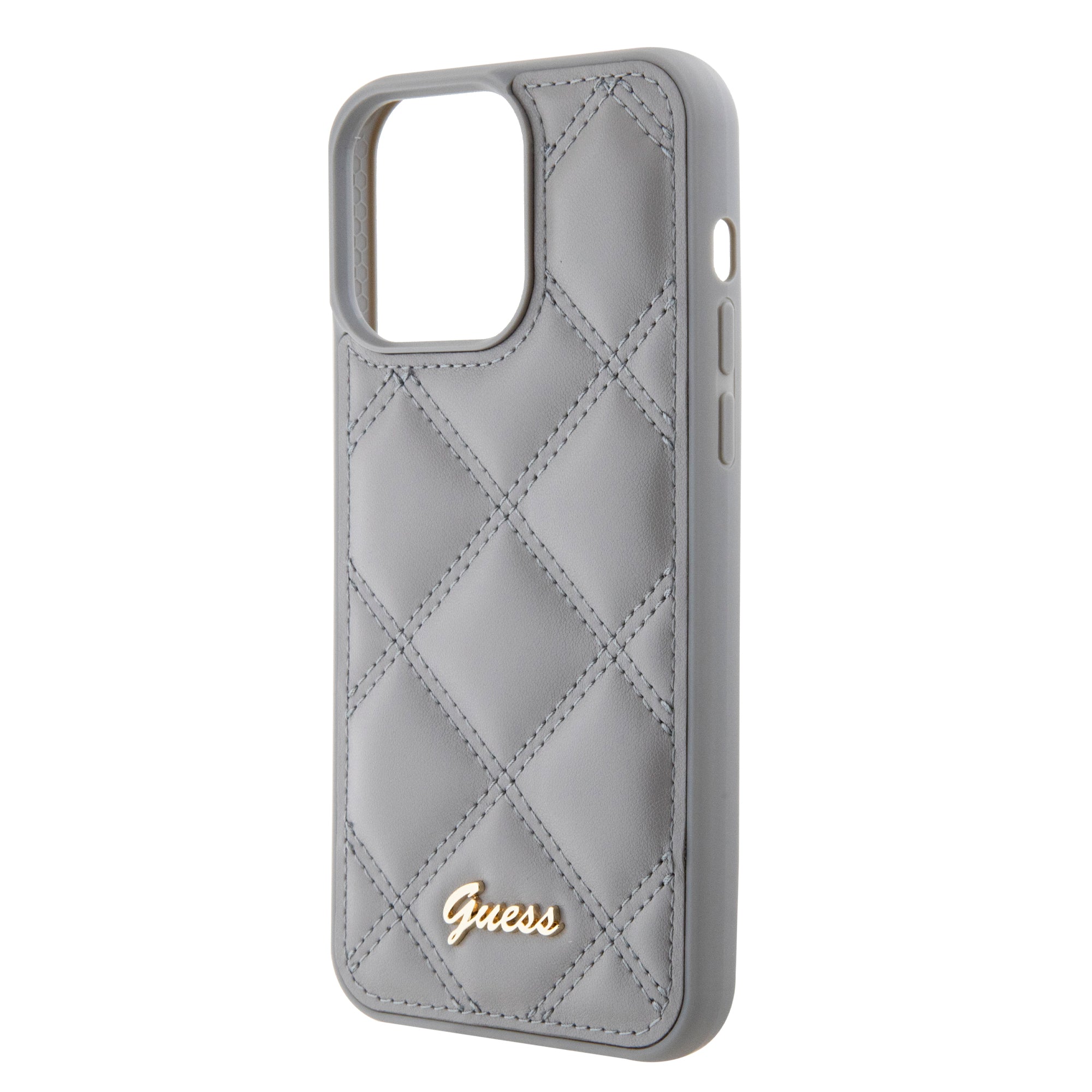 Guess GUHCP16XPSQSQSG Hardcase PU Quilted Metal Logo Grey for iPhone 16 Pro Max