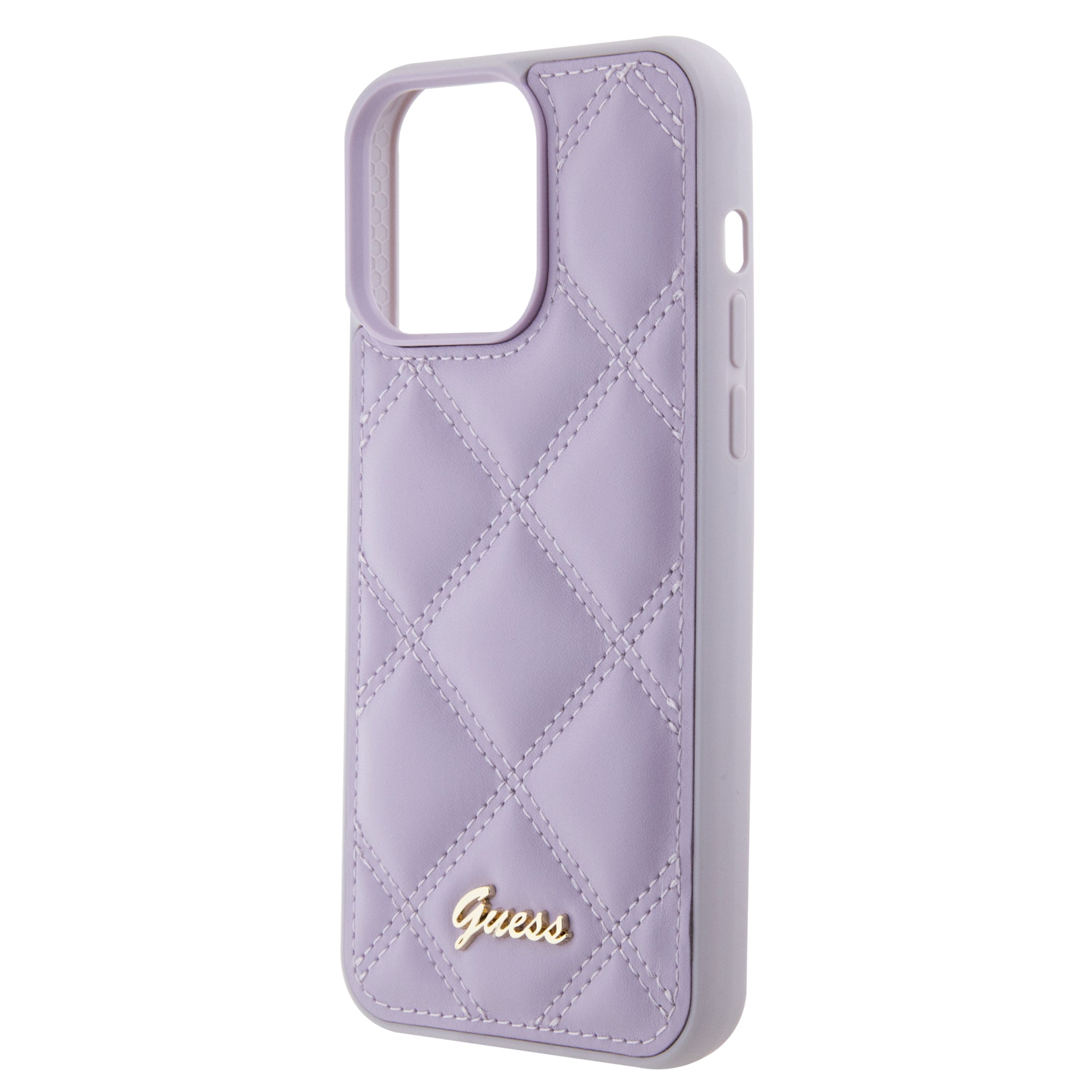 GUESS PU LEATHER HC QUILTED EDITION METAL LOGO LIGHT PURPLE iPhone 15 / 14 / 13
