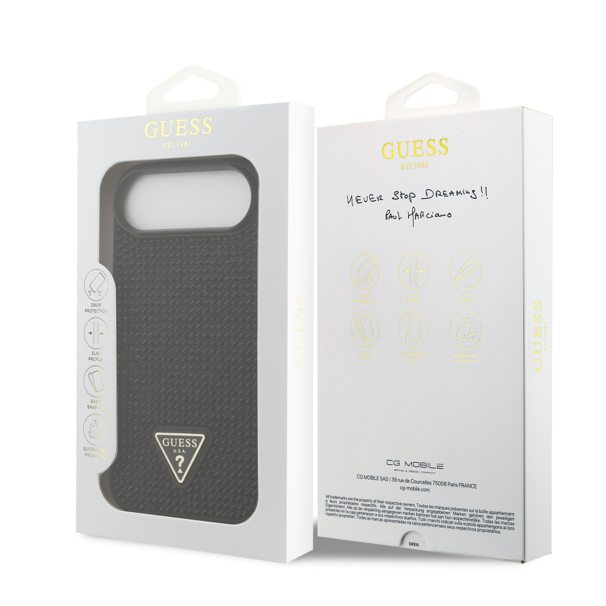 GUESS GUHCP17MHDGTPK HardCase Rhinestone Triangle Logo Black iPhone 17 Air