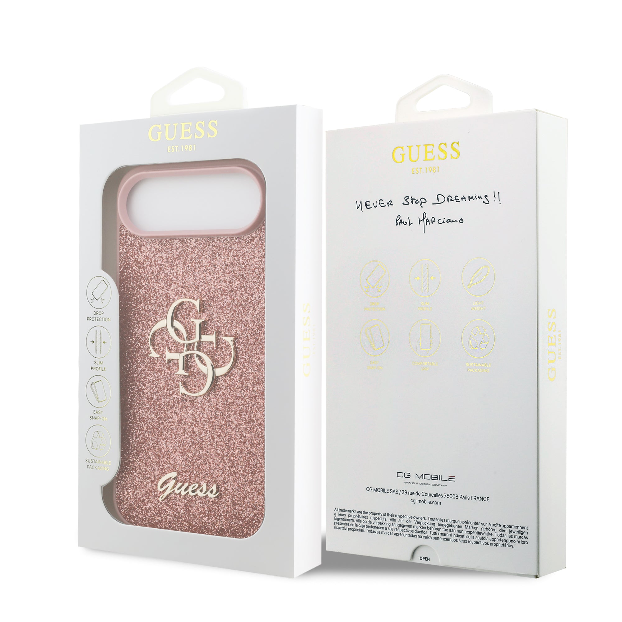 GUESS GUHCP17MHG4SGP HardCase Fixed Glitter Big 4G Pink iPhone 17 Air