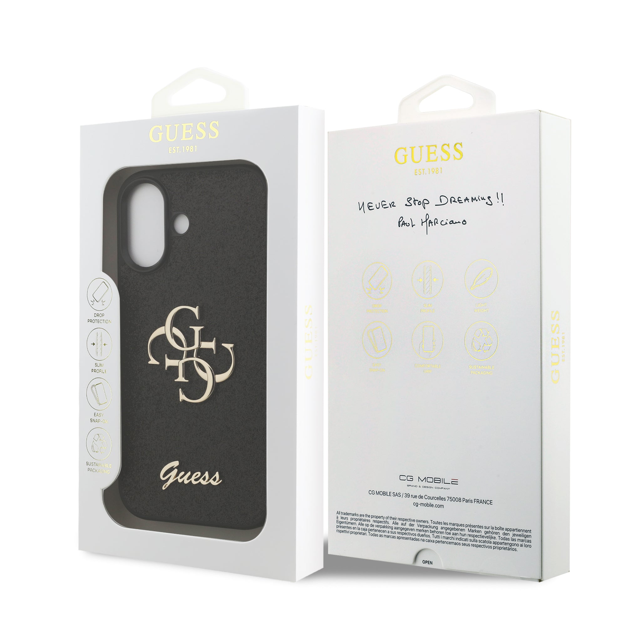 GUESS GUHCP17SHG4SGK HardCase Fixed Glitter Big 4G Black iPhone 17