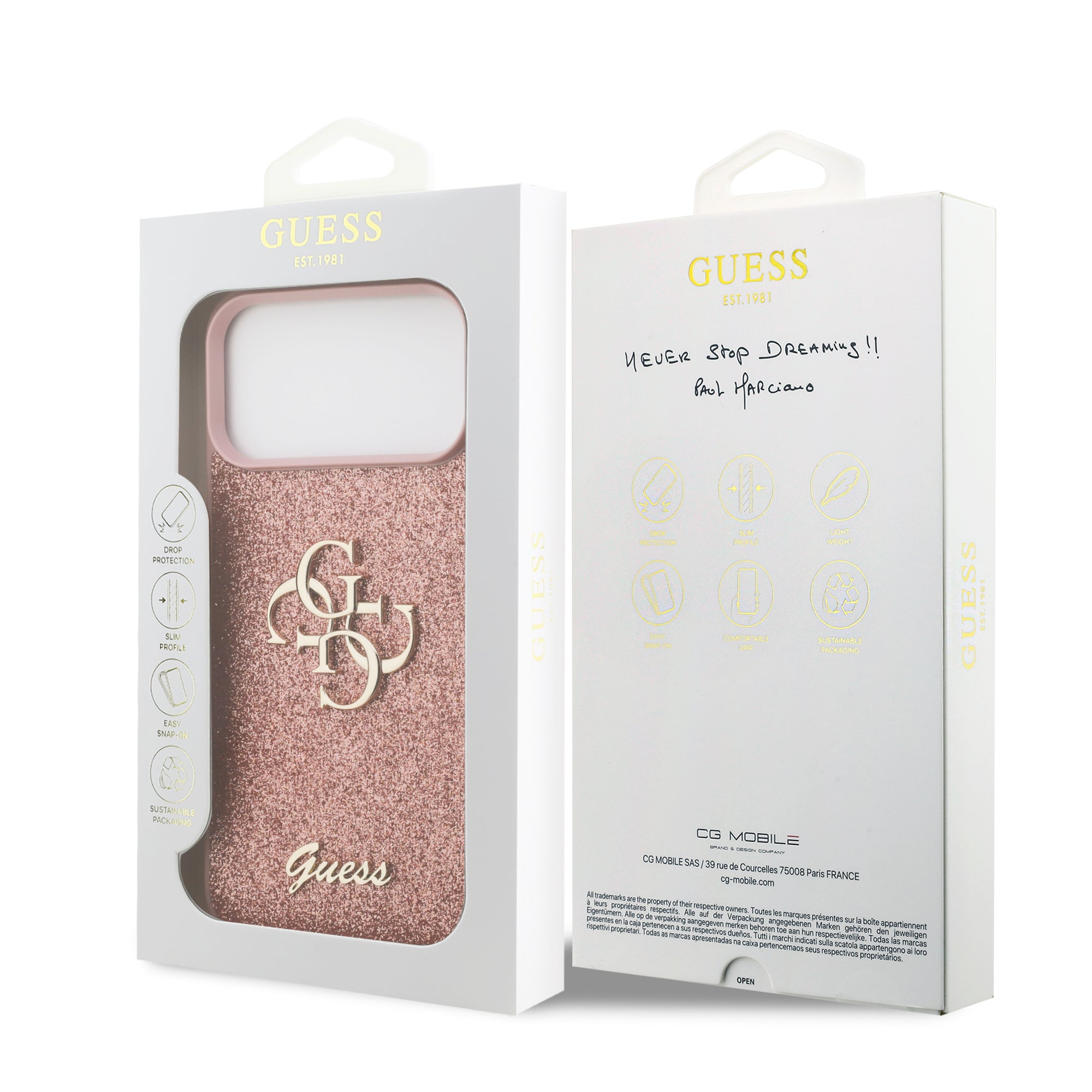 GUESS GUHCP17XHG4SGP HardCase Fixed Glitter Big 4G Pink iPhone 17 Pro Max