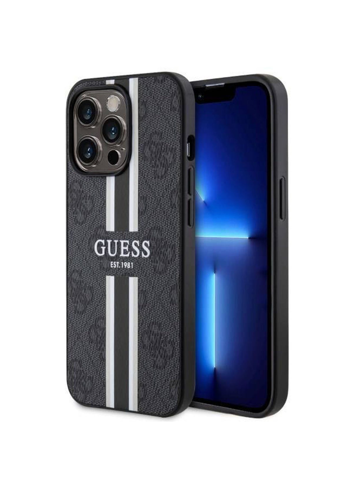 GUESS HC MagSafe 4G PRINTED STRIPES BLACK iPhone 13 Pro