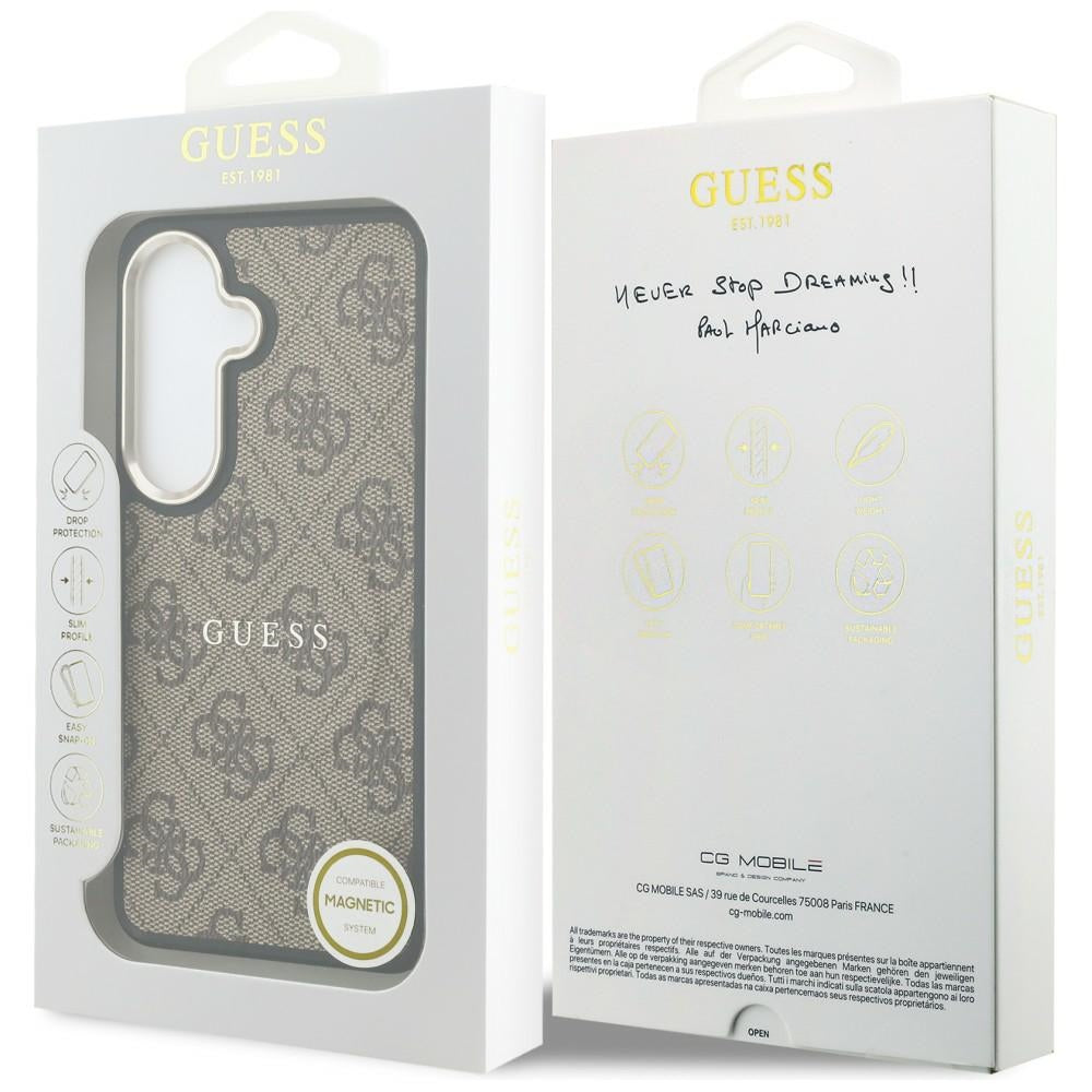Guess GUHMS26SP4MSEGCW 4G Embossed Ring MagSafe for Samsung Galaxy S26 brown