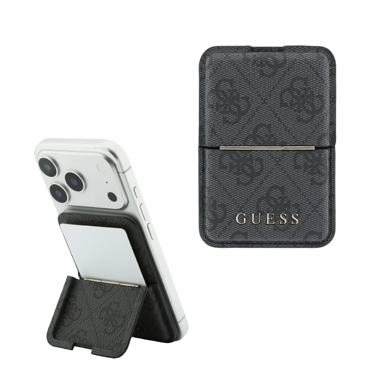GUESS Card Holder 4 Cards 4G PU MagSafe and Stand Classic Logo Black