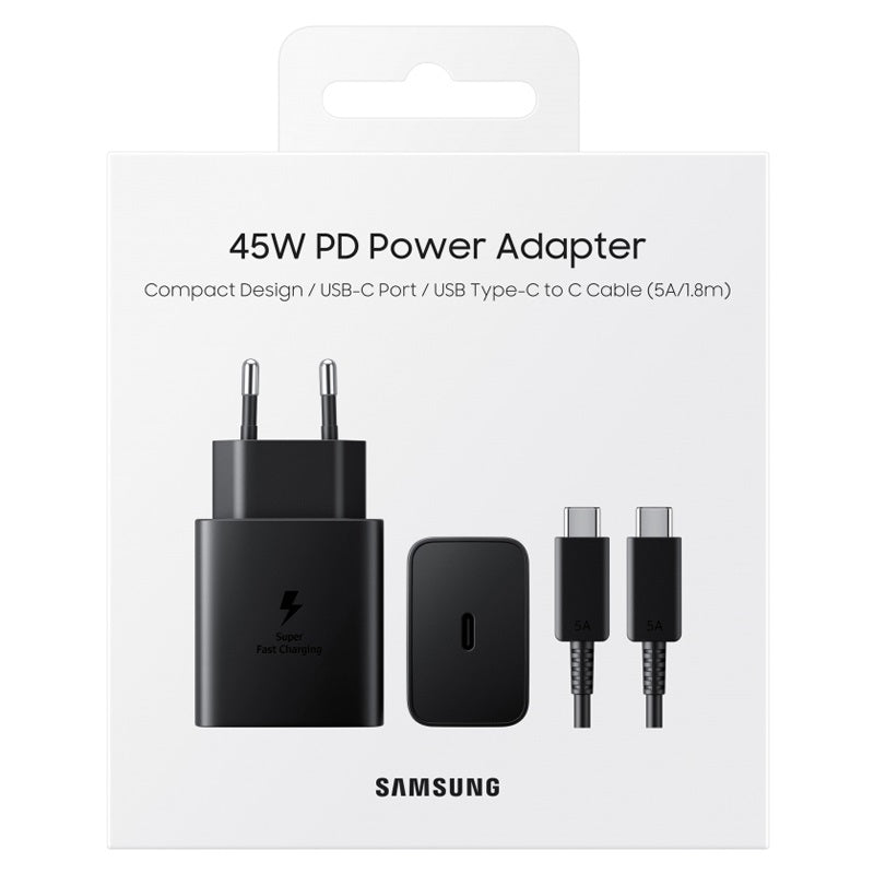 Samsung 45W Power Adapter with  USB-C to USB-C cable Blister