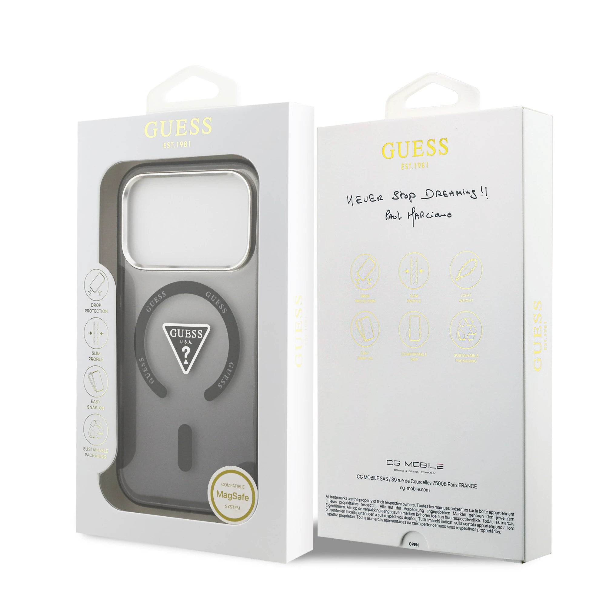 GUESS GUHMP17XHGTMLCGK Hardcase MagSafe Black IML Gradient Triangle Logo MagSafe for iPhone 17 Pro Max