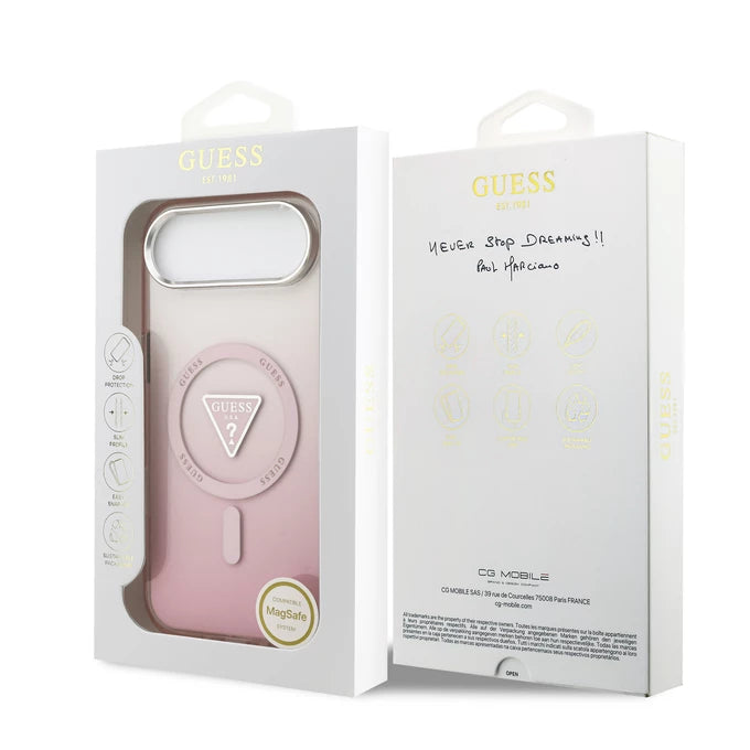GUESS GUHMP17MHGTMLCGP Hardcase MagSafe Pink IML Gradient Triangle Logo MagSafe for iPhone 17 Air