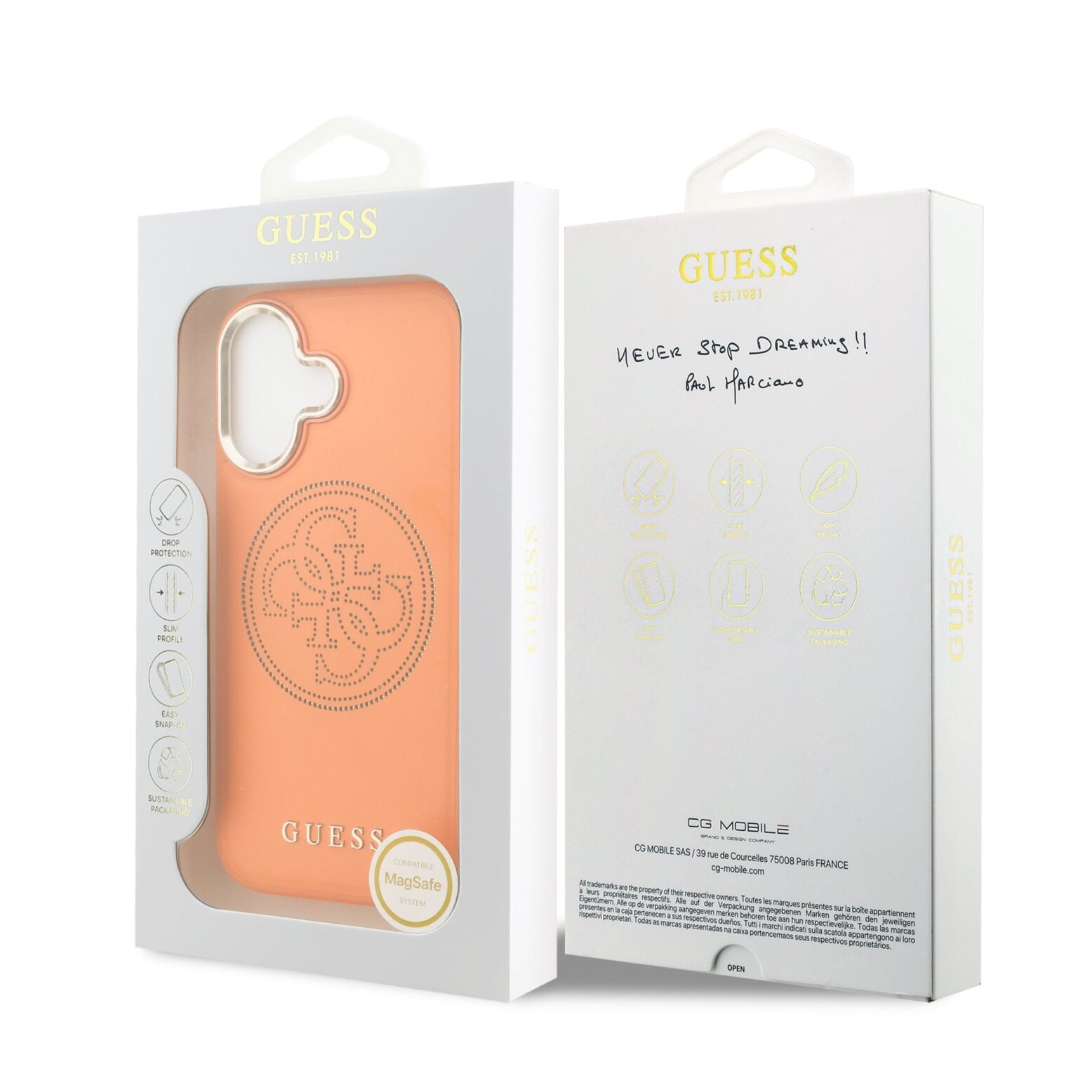 Guess GUHMP17S5PG4SRGO Perforated 4G MagSafe for iPhone 17 Orange