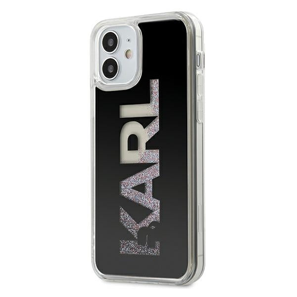 Karl Lagerfeld KLHCP12SKLMLBK iPhone 12 mini black hardcase Karl Logo Glitter