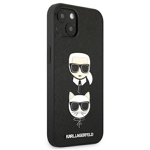 Karl Lagerfeld KLHCP13SSAKICKCBK iPhone 13 mini black hardcase Saffiano Karl & Choupette