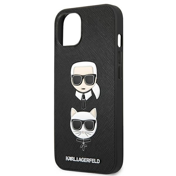 Karl Lagerfeld KLHCP13SSAKICKCBK iPhone 13 mini black hardcase Saffiano Karl & Choupette