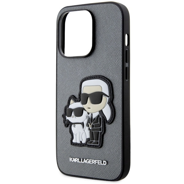 Karl Lagerfeld KLHCN61SANKCPG iPhone 11 / XR hardcase Silver Saffiano Karl & Choupette