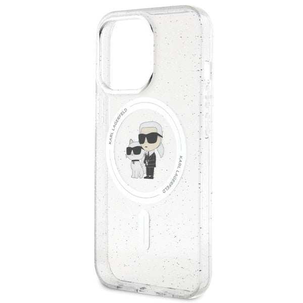 Karl Lagerfeld iPhone 13 Pro / 13 transparent hardcase Karl&Choupette Glitter MagSafe